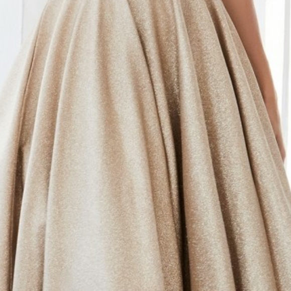 CHAMPAGNE GOLD GLITTER BALL GOWN NWT - Picture 4 of 8
